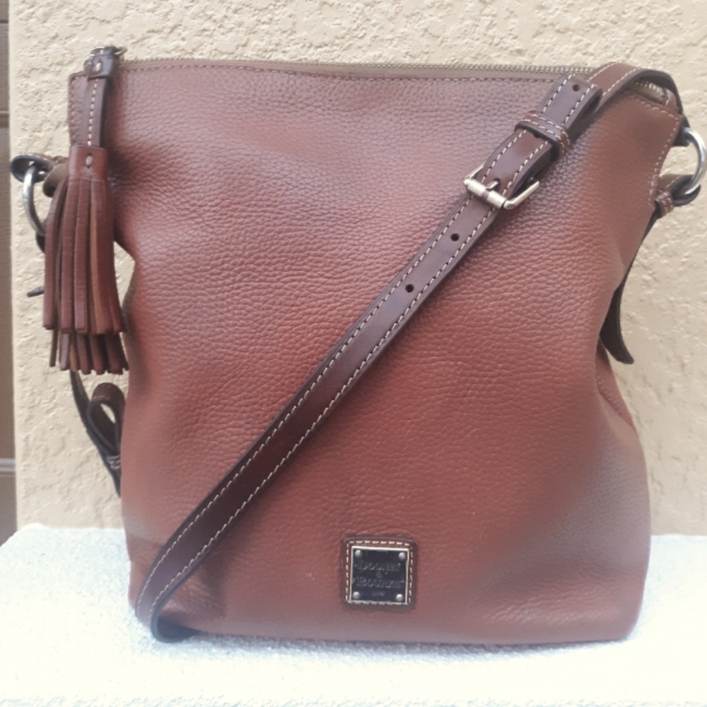 DOONEY & BOURKE Brown Pebbled Leather Tote Bag Handbag